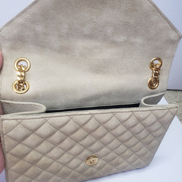 YSL Tan Suede Medium Envelope Chain Shoulder Bag - Saint Laurent - Picture 8 of 11